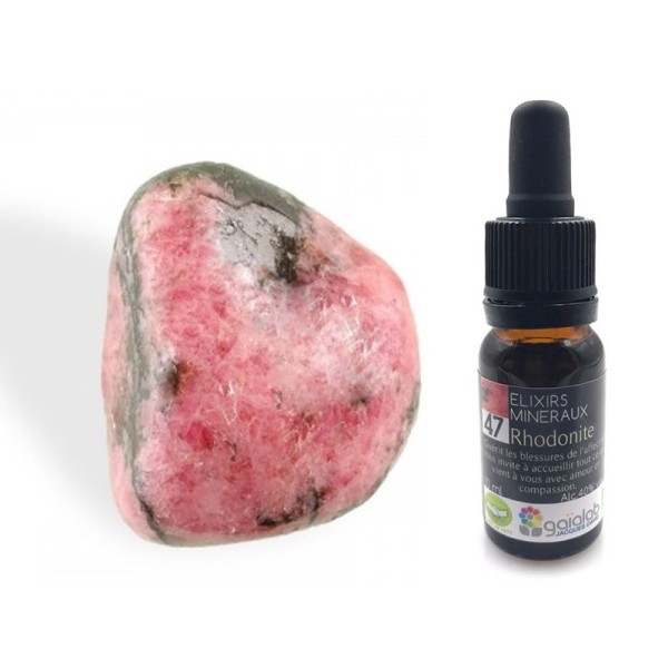 Elixir minéral de Rhodonite utile en cas d'inflammations articulaire