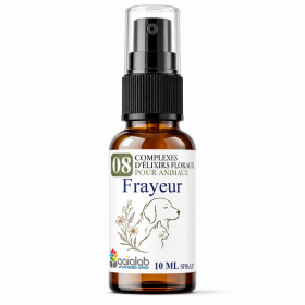 Flacon de l'élixir floral "Frayeur" pour chien et chat - Élixirs de Fleurs
