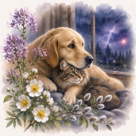 Présentation de l'élixir floral "Frayeur" pour chien et chat - Élixirs de Fleurs