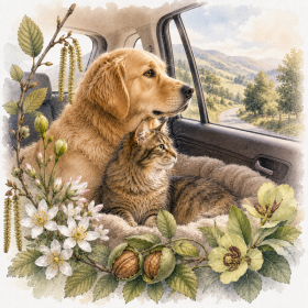 Présentation de l'élixir floral "Transport" pour chien et chat - Élixirs de Fleurs