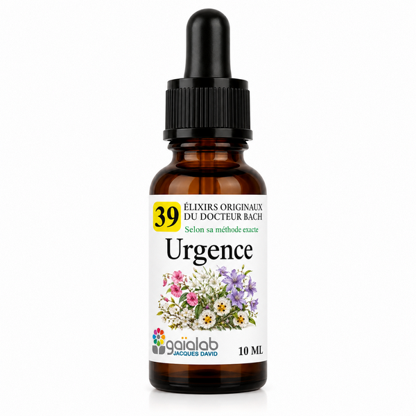 Flacon de l'élixir floral compte goutte "Urgence" - Élixirs de Fleurs