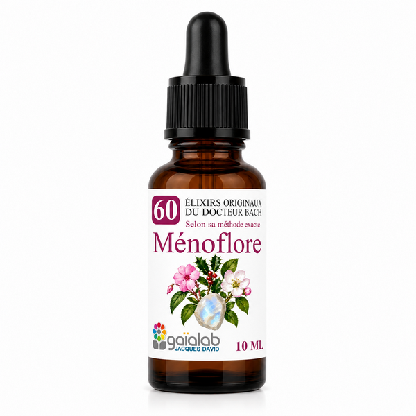 Flacon de l'élixir floral compte goutte "MénoFlore" - Élixirs de Fleurs