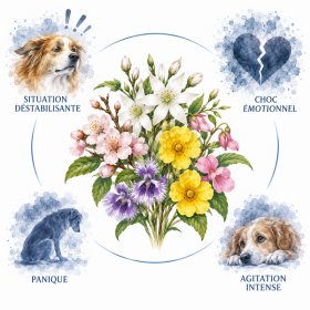 Fleurs de l'élixir floral Urgence Chien spray - Élixirs de Fleurs