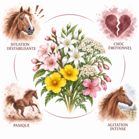 Fleurs de l'élixir floral Urgence Cheval goutte - Élixirs de Fleurs
