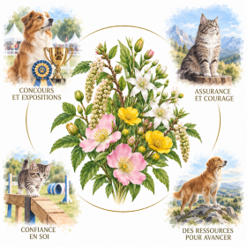 Composition de l'élixir floral "Confiance" pour chien et chat - Élixirs de Fleurs