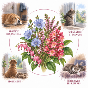 Composition de l'élixir floral "Solitude" pour chien et chat - Élixirs de Fleurs