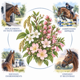 Composition de l'élixir floral Compétition & Transport goutte - Élixirs de Fleurs